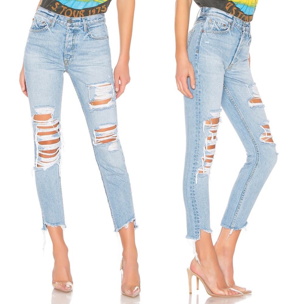 GRLFRND NWT Karolina High-Rise Ripped Skinny Jeans Women’s Size 29